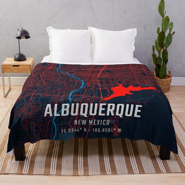 Item preview, Mapa minimalista rojo y azul de Albuquerque designed and sold by HomeLivingCo.