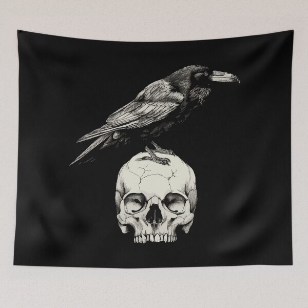Item preview, Raven sitting on a skull designed and sold by drizzd.