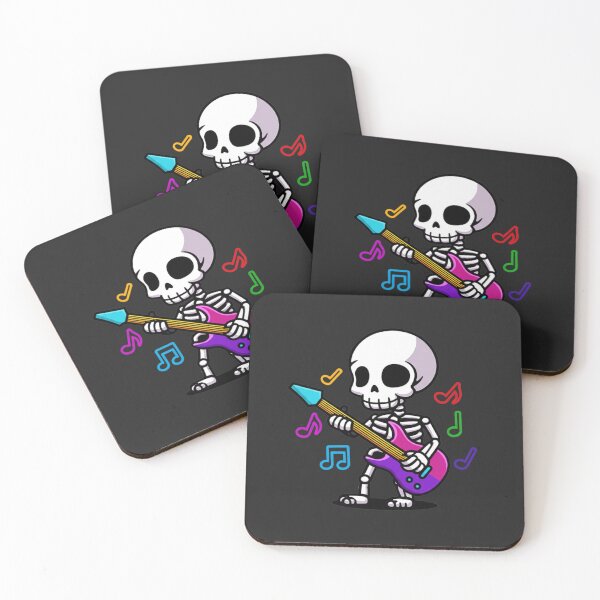 Item preview, Funny Skeleton with Guitar | Cool Chibi Rock Music Skeleton Design designed and sold by ColorSplash123.