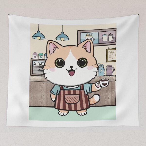 Item preview, Cute Barista Cat Coffee Lover Design designed and sold by Elizarfa.