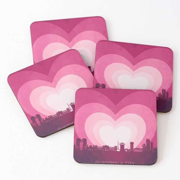 Item preview, Guatemala City Skyline Guatemala Hearts Pink designed and sold by ArtPrints.