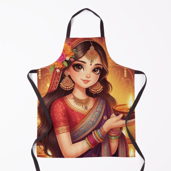 Item preview, Traditional Indian Girl with Cartoon Style designed and sold by Mywaymylife.