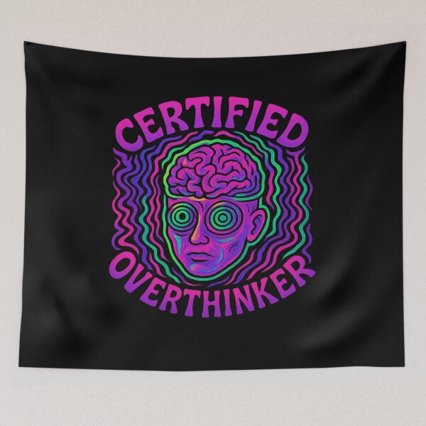 Item preview, Certified Overthinker | Funny Quote Sticker / Shirt designed and sold by Dragonfly-10.
