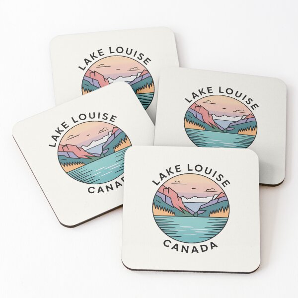 Item preview, Lake Louise Minimalist Pastel Badge – Banff Canada Autumn Sticker designed and sold by Horizon Tales.