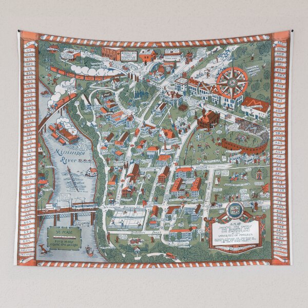 Item preview, MINNEAPOLIS University map MINNESOTA dorm decor graduate designed and sold by FrenchPrinting.