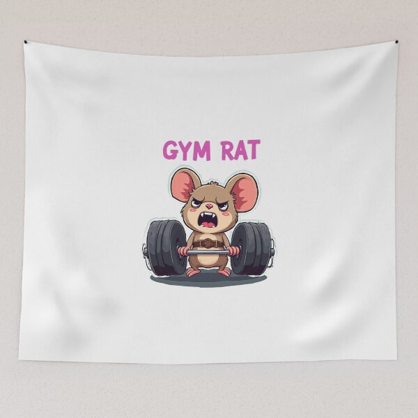 Item preview, Kawaii Gym Rat - Cute But Furious Cartoon Fitness  designed and sold by WelSol.