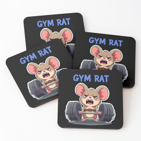 Item preview, Angry Gym Rat Sticker - Kawaii Weightlifting Rodent with Barbell designed and sold by WelSol.