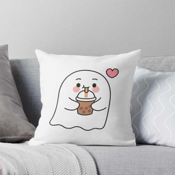 Item preview, Cute Ghost Sticker Drinking Bubble Tea with Heart designed and sold by BibleProject.