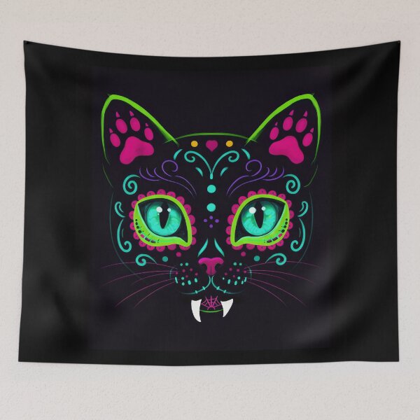 Item preview, Sugar Skull Alien Kitty - Feral 1 designed and sold by brainyideasai.
