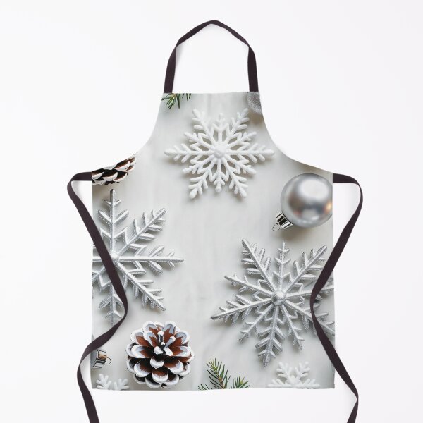 Item preview, Elegant Silver Snowflakes with Pinecones and Candles on White Marble Background for Cozy Christmas Decor designed and sold by Mimoshi ⭐⭐⭐⭐⭐.
