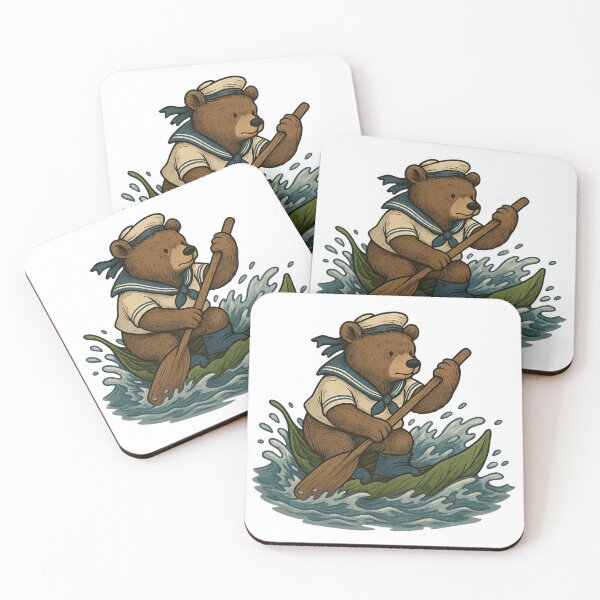 Item preview, Sailor Bear on a Leaf Boat designed and sold by photoparadise22.