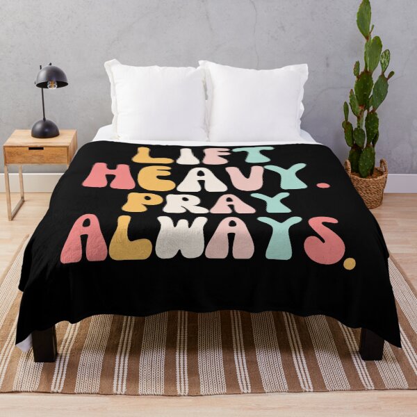 Item preview, Lift Heavy Pray Always Weight Lifting Christian groovy gym designed and sold by snowry.