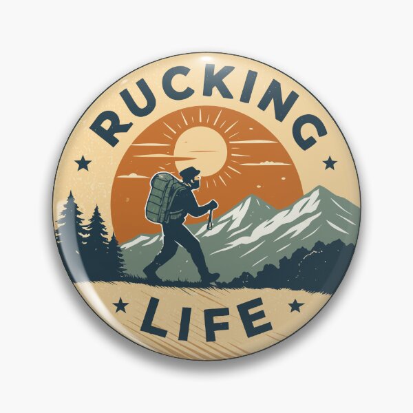 Item preview, Rucking Life Retro Badge | Vintage Hiking & Backpacking Adventure Design designed and sold by VividOrganica.