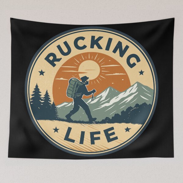Item preview, Rucking Life Retro Badge | Vintage Hiking & Backpacking Adventure Design designed and sold by VividOrganica.