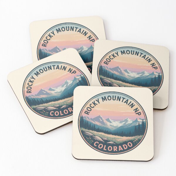 Item preview, Rocky Mountain National Park Retro Sunset Badge – Colorado Sticker designed and sold by Horizon Tales.