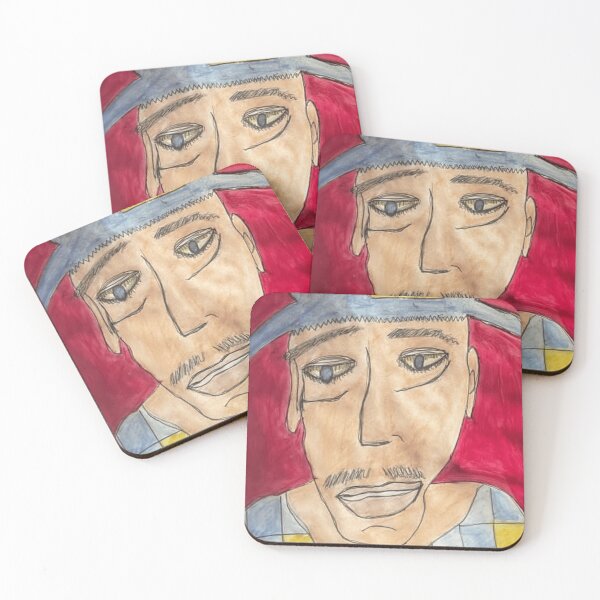 Item preview, Abstract Portrait with Blue Cap and Checkered Shirt designed and sold by Meridastey.