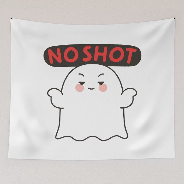 Item preview, Funny Ghost Sticker with No Shot Text Meme designed and sold by BibleProject.
