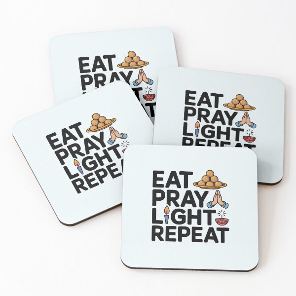 Item preview, Eat Pray Light Repeat – Diwali Festival Quote Design designed and sold by Jollys-ArtShop.