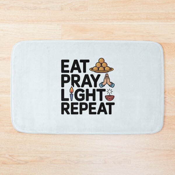 Item preview, Eat Pray Light Repeat – Diwali Festival Quote Design designed and sold by Jollys-ArtShop.