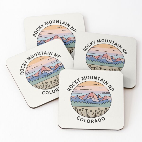 Item preview,  Rocky Mountain National Park Minimalist Pastel Badge – Colorado Sticker designed and sold by Horizon Tales.