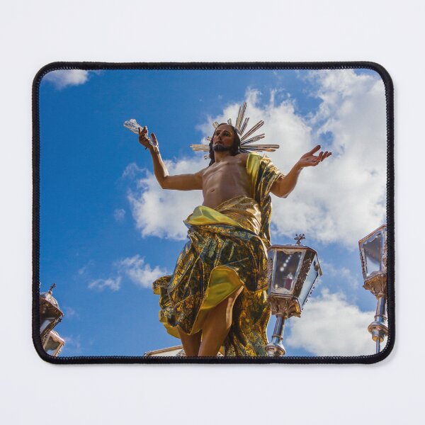 Item preview, Majestic Religious Statue of a Holy Figure Against a Clear Blue Sky designed and sold by Nmallia.