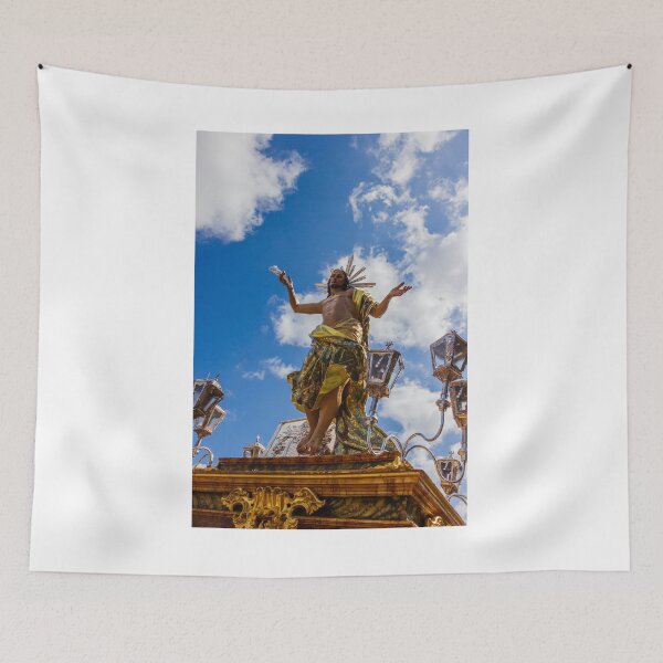 Item preview, Majestic Religious Statue of a Holy Figure Against a Clear Blue Sky designed and sold by Nmallia.