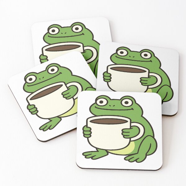 Item preview, Froggy Coffee Time – Cute Cartoon Frog with Mug designed and sold by BrianThompsona.