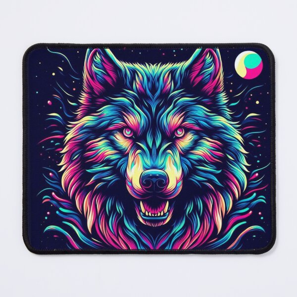 Item preview, Colorful neon wolf designed and sold by Dogandesighn.
