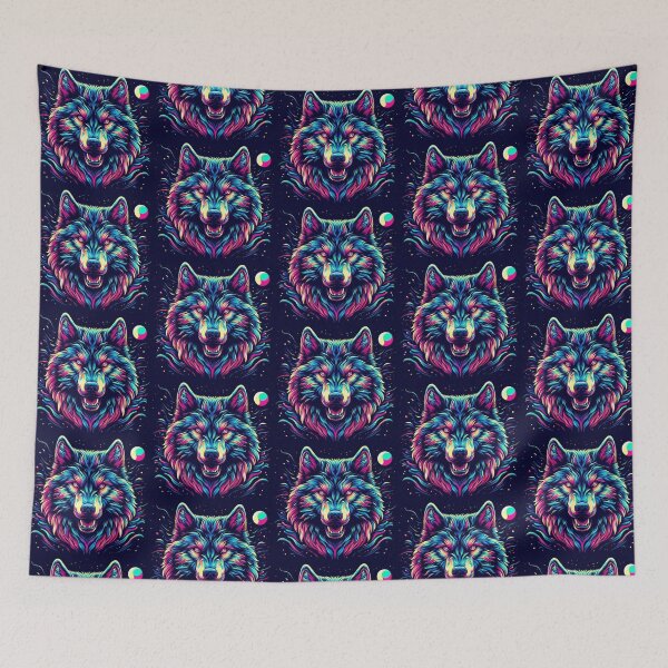 Item preview, Colorful neon wolf designed and sold by Dogandesighn.