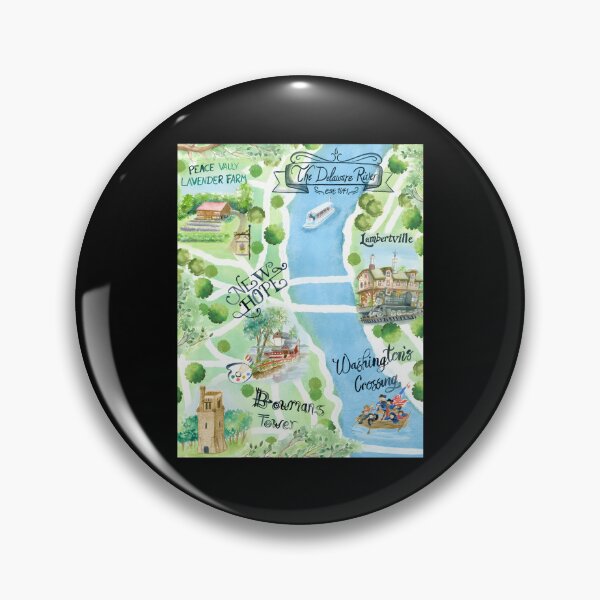 Item preview, Bucks County Pennsylvania Watercolor Illustrated Map  designed and sold by bvunozvld24.
