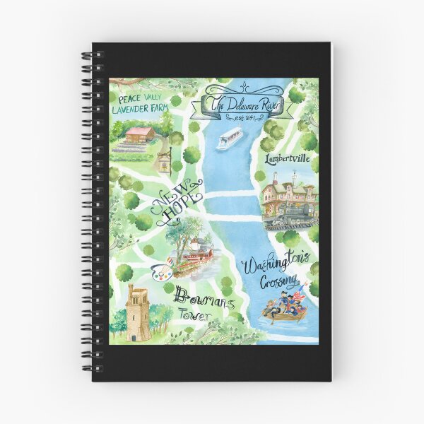 Item preview, Bucks County Pennsylvania Watercolor Illustrated Map  designed and sold by bvunozvld24.