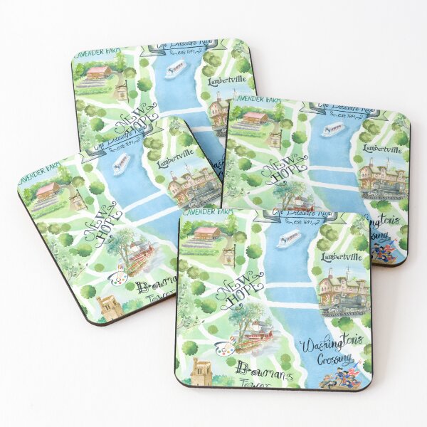 Item preview, Bucks County Pennsylvania Watercolor Illustrated Map  designed and sold by bvunozvld24.