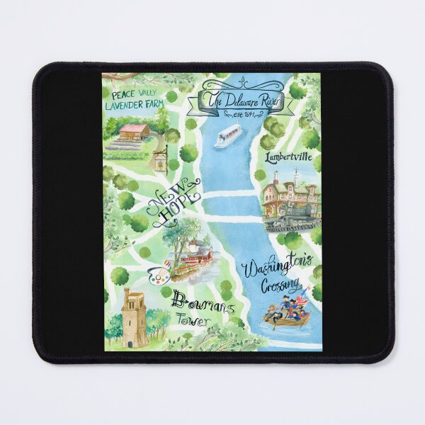 Item preview, Bucks County Pennsylvania Watercolor Illustrated Map  designed and sold by bvunozvld24.