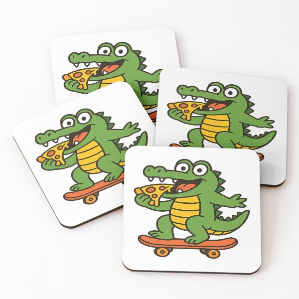 Item preview, Pizza Gator – Cool Cartoon Crocodile on Skateboard designed and sold by BrianThompsona.