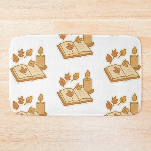 Item preview, Autumn leaves and candle with open book, isolated png for background, AI Generated designed and sold by dvoevnore.