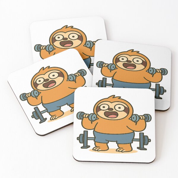 Item preview, Lazy Gains – Funny Cartoon Sloth Lifting Weights designed and sold by BrianThompsona.