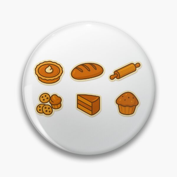 Item preview, Autumn baking icons set with pie, bread, rolling pin, cookies, cake, muffin, AI generated designed and sold by dvoevnore.
