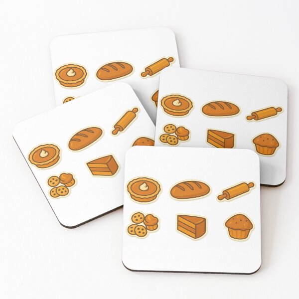 Item preview, Autumn baking icons set with pie, bread, rolling pin, cookies, cake, muffin, AI generated designed and sold by dvoevnore.