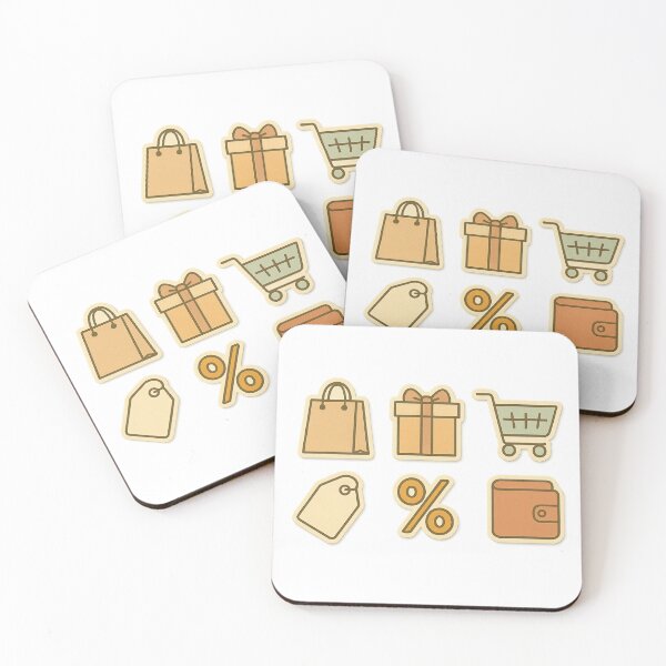 Item preview, Black friday shopping icons set including bag, gift, cart, tag, wallet, percent, AI generated designed and sold by dvoevnore.