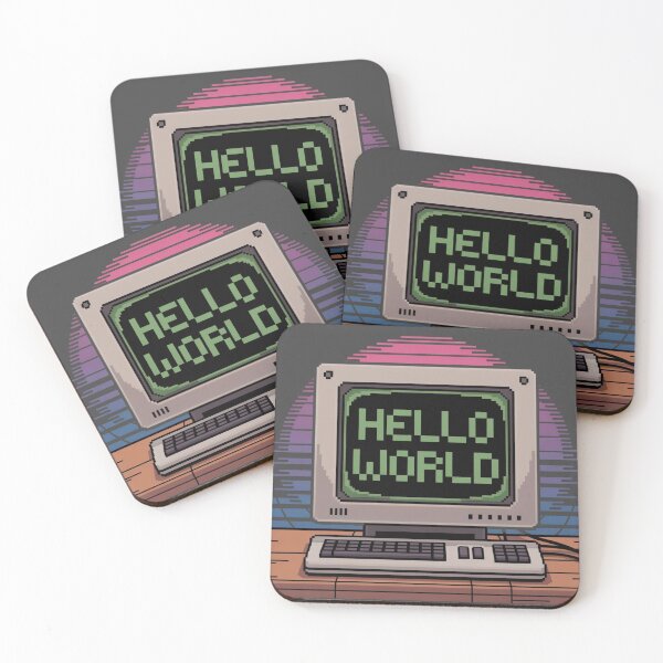 Item preview, Retro 'Hello World' Programmer Pixel Art designed and sold by Dewer Shop.
