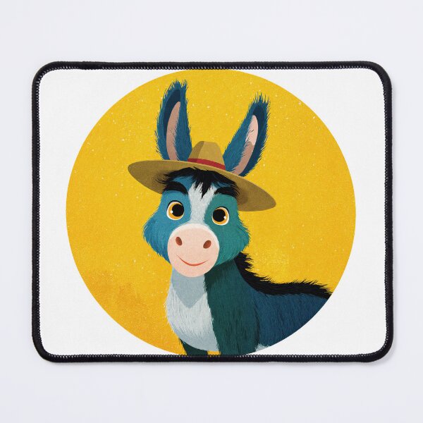 Item preview, Donkey With a Hat – Western Whimsy in Cartoon Style designed and sold by ForeverPrintsOK.
