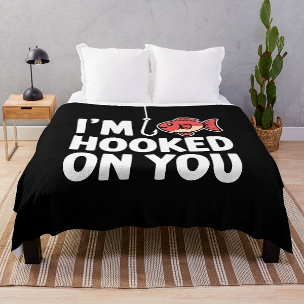 Item preview, I'm Hooked On You! Funny Fishing Pun designed and sold by PMCreative.