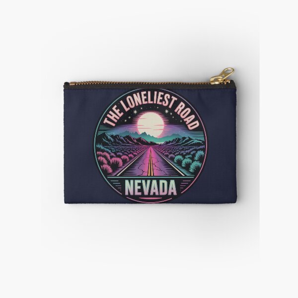 Item preview, The Loneliest Road Neon Night Badge – Nevada US Route 50 Scenic Sticker designed and sold by Horizon Tales.