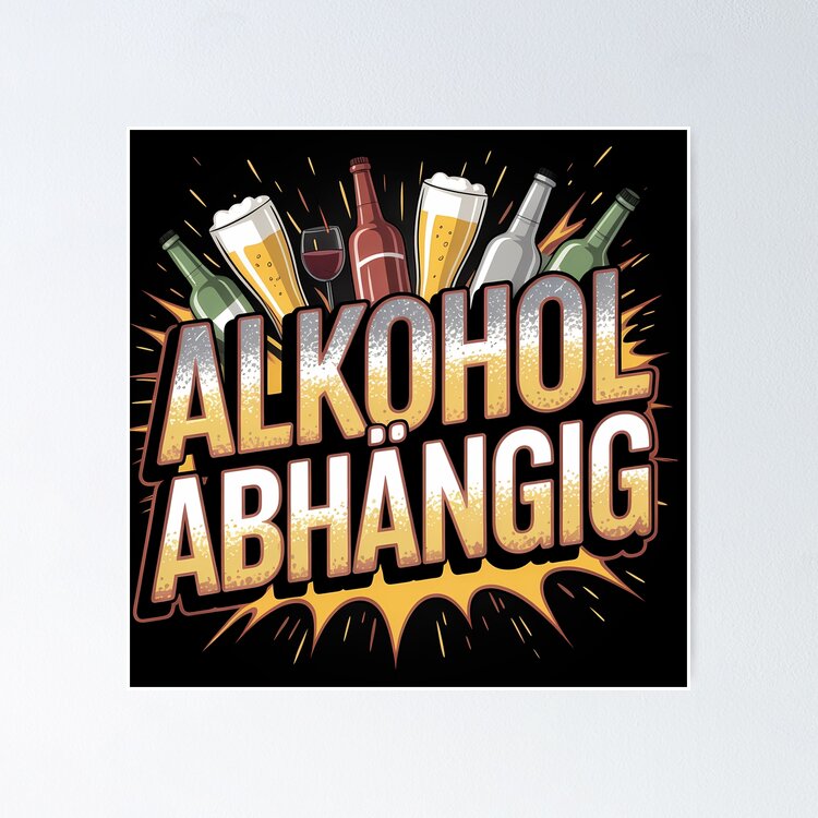 Alkohol Abhängig - Funny Drinking Meme Sticker