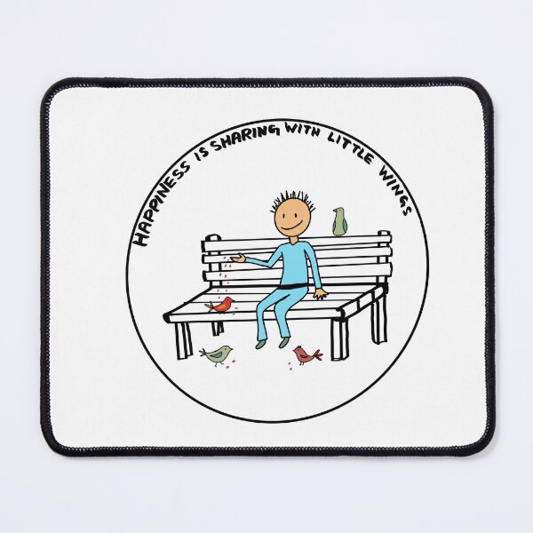 Item preview, Happiness Is Sharing With Little Wings – Cute Stick Figure Feeding Birds Quote designed and sold by Popstudio85.