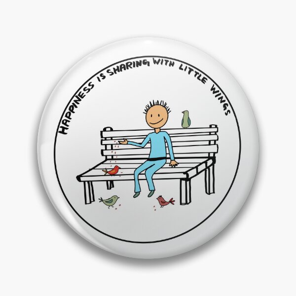 Item preview, Happiness Is Sharing With Little Wings – Cute Stick Figure Feeding Birds Quote designed and sold by Popstudio85.