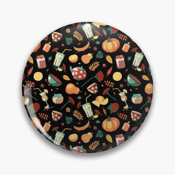 Item preview, Seamless Autumn Pattern with Pumpkins, Rose Hips, Orange Tea, Mulled Wine, and Cozy Seasonal Elements designed and sold by KosaUA.