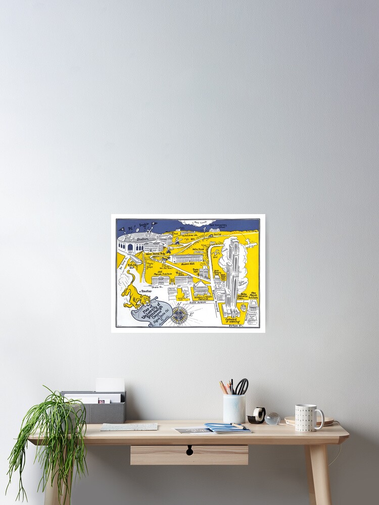Graduation Gift Idea Pittsburgh Pennsylvania State Gicl\u00e9e Map Art Print Dorm Decor 8x10