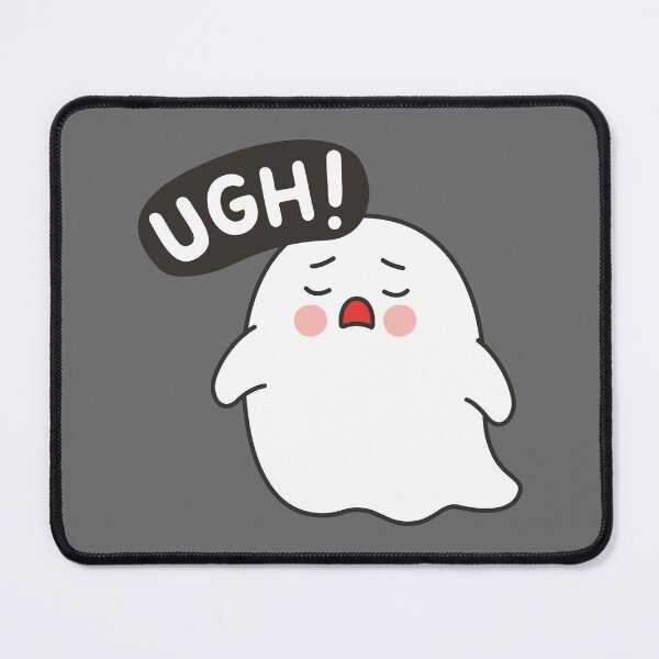 Item preview, Cute Ghost Sticker with Ugh Text Expression designed and sold by BibleProject.