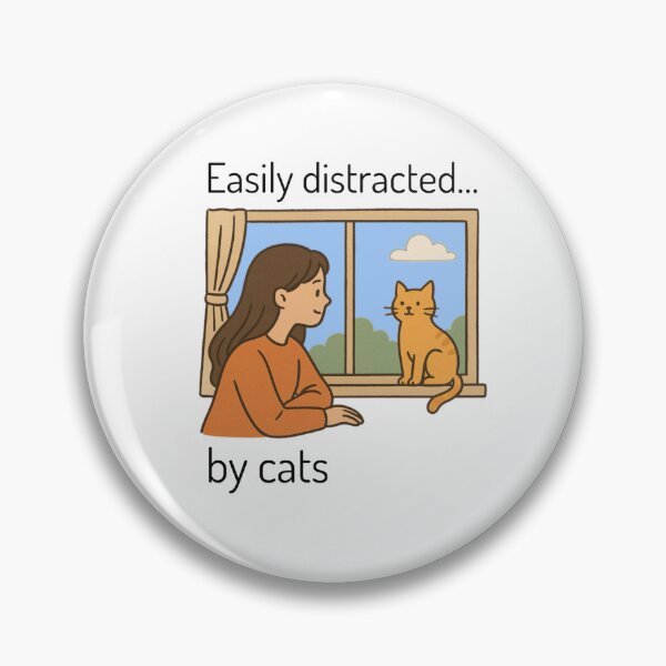 Item preview, Easily distracted by cats art designed and sold by IFdesigning .
